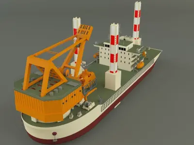 zmpc 220t grab dredger 3D model
