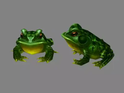 Cartoon frog Low-poly 3D model purchase