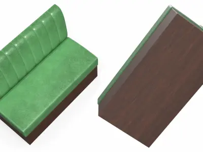 Upholstered Restaurant Booth Bench 3D model