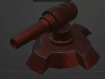 War game Cannon 1 Low-poly 3D model