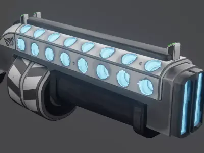 Laser rifle Low-poly 3D model