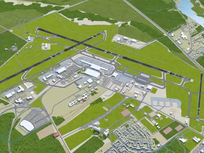 Ottawa International Airport 10km Low-poly 3D model