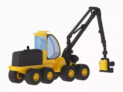 Harvester Forestry 1135 Low-poly 3D model