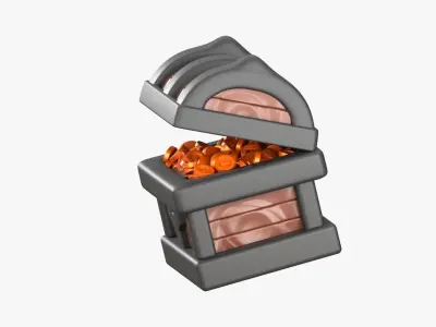 Treasure Chest 3D Illustration 3D model buy