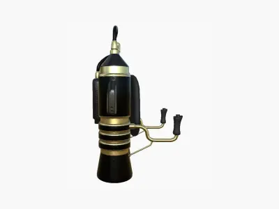 Jetpack E02 Golden Black - SciFi Character Design Low-poly 3D model