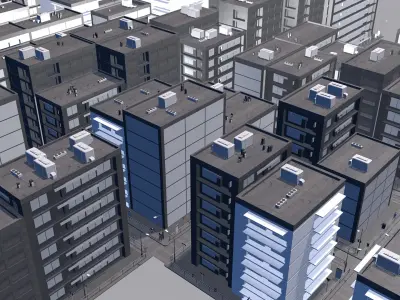 Buildings City building industrial park commercial housing 3D model V18