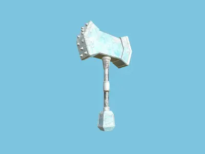 Medieval War Hammer 05 Frost Elemental - Fantasy Weaponry Low-poly 3D model