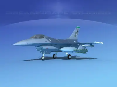 Gen Dyn F-16A Falcon V18 USAF 3D model
