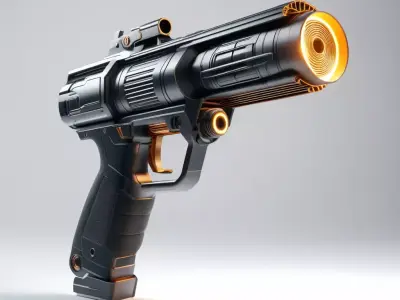 Futuristic Gravity Gun 3D Model 3D model