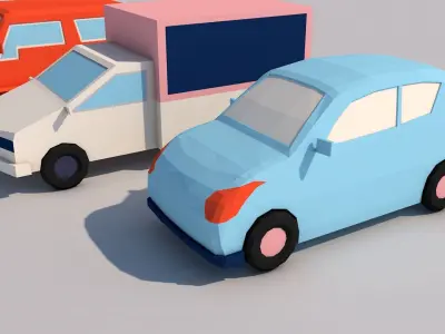 cars low poly  Free low-poly 3D model
