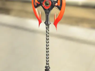 Demonic Battle Axe Low-poly 3D model