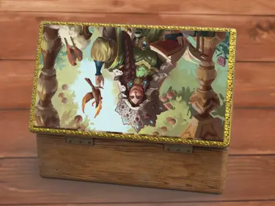Vintage jewelry box PBR low-poly 3D model Low-poly 3D model