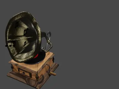 Phonograph old gramophone 3D model