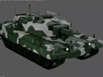 LEOPARD 2 TANK KAMFPFANZER 1970s version prototype 3D model
