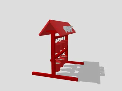 Fire sand bucket red  Low-poly 3D model