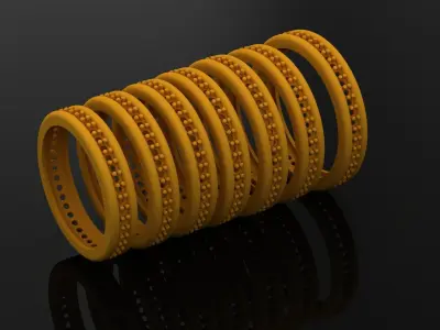 yansa stack of gold rings 3D print model