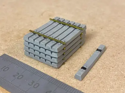 Model Railway Concrete Sleepers Stacked Various Designs 3D print model