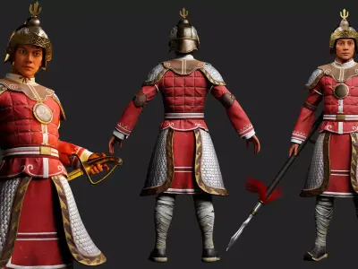  Armor Design Historical Horse Guard Outfit Viet Nam Low-poly 3D model