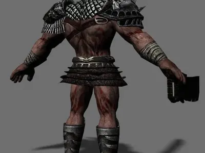 Armored Barbarian Low-poly 3D model