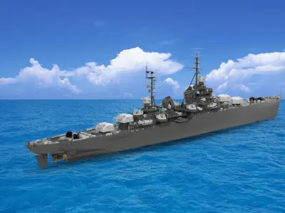 warship 3D model 10