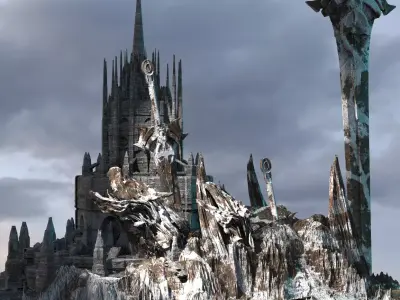 Van Helsing Mountain castle Tower 4  3D model