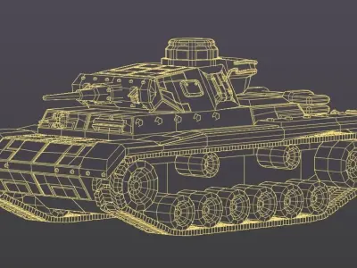 Panzer 3 Low Poly Tank 3D model Free low-poly 3D model
