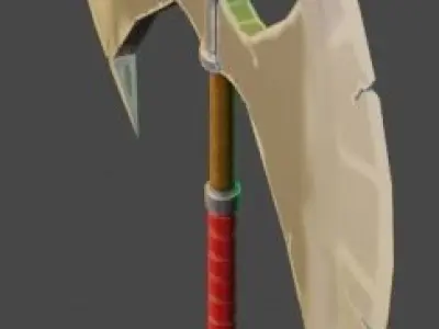 Medieval weapon - axe Low-poly 3D model