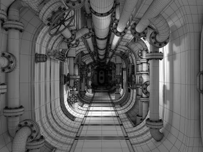 Submarine Corridor 3D model purchase