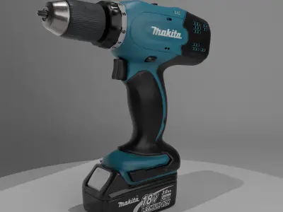 Makita Drill Low Poly - 20K Poly - PBR 2K Low-poly 3D model