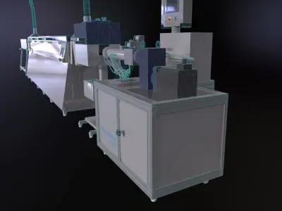 KraussMaffei Berstorff extruder machine Low-poly 3D model