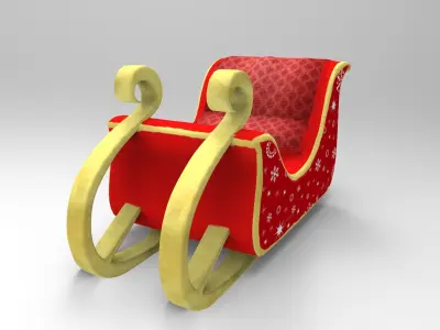 Santa Sled Free low-poly 3D model