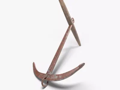 Medieval Anchor Low-poly 3D model