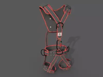 Safety Harness Industrial PPE Equipment PBR Textures GameReady Low-poly 3D model