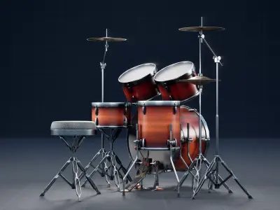 Drumset Low-poly 3D model