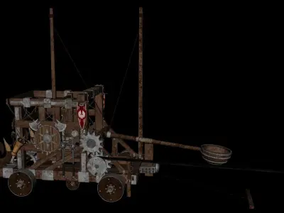 Trebuchet Low-poly 3D model