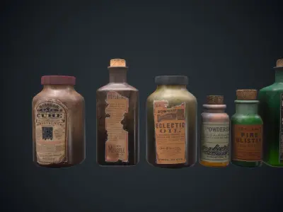 Old Jars Low-poly 3D model