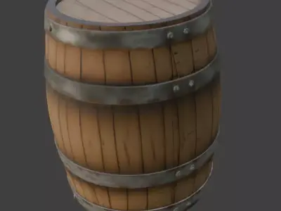 Wooden Barrel 3D Model PBR  3D model