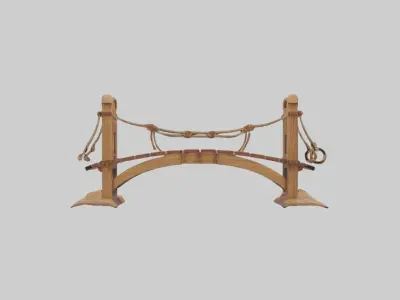 Wooden drawbridgemod 1 Low-poly 3D model