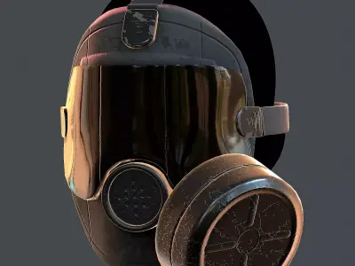 Gas mask helmet 3d model scifi Low-poly  Low-poly 3D model buy