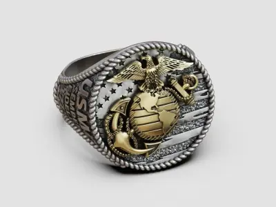 Ring United States Marine Corps 3D print model