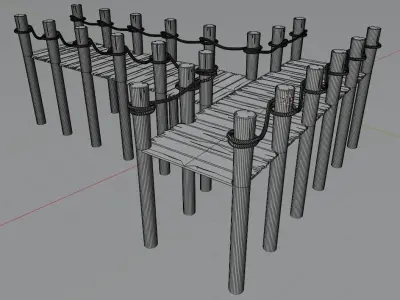 Classic Pier Low-poly 3D model