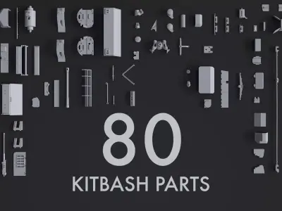 Kitbash Kit - 80 Original Star Wars Parts 3D model
