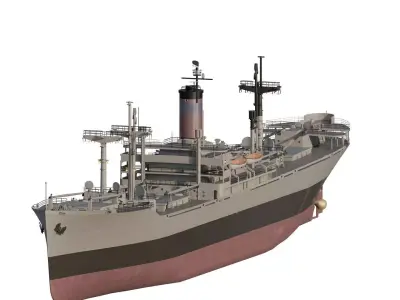 WW2 US NAVY MEDIUM SIZE CARGO SHIP 3D model