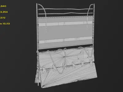 Concrete Barrier - Fence Low-poly 3D model
