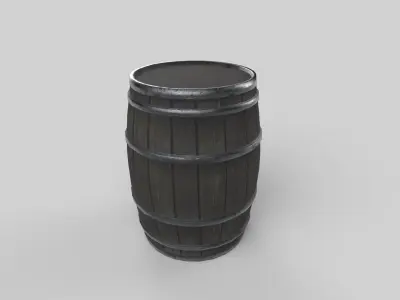 Barrel Low-poly 3D model 9