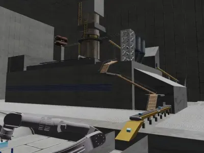 Factory Game ready nuclear power plant 3D model