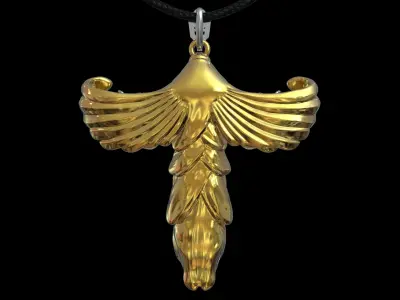 Jesus Christ ascension cross necklace 3D print model