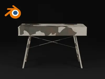 Camouflage military desk 3D model