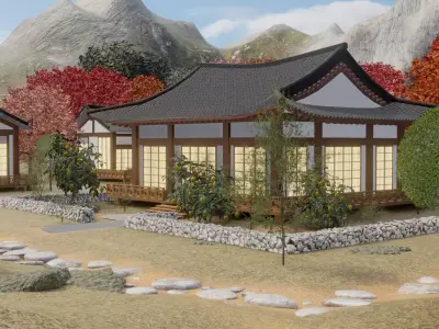 Autumn Village Retreat 3D model purchase