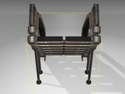 Futuristic Stairs - 4 - Rusty Textures Low-poly 3D model